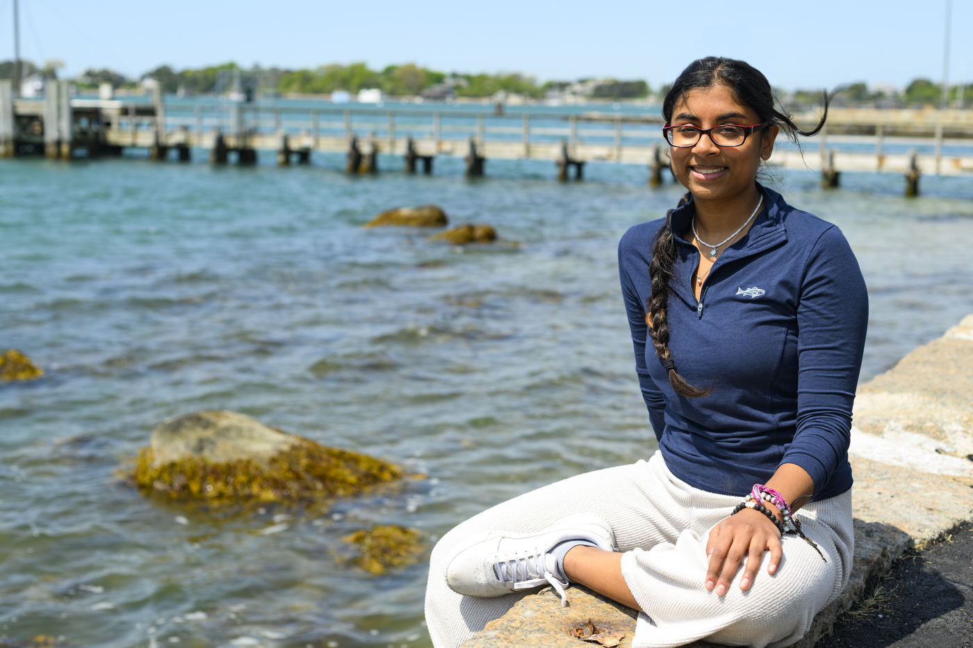 05/16/23 - BOSTON, MA. - Anushka Rajagopalan is conducting research on Alaskan algal blooms that cause shellfish-borne paralysis, killing marine mammals and sickening humans, during her co-op at the Woods Hole Oceanographic Institution on Tuesday, May 16, 2023. Photo by Alyssa Stone/Northeastern University