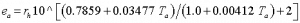 vapor pressure (Pa) in air