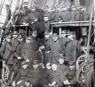 W. S. Schley and his relief expedition crew with the six survivors of the Greely Expedition