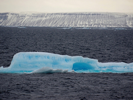 Partially melted sea ice floe in Lancaster Sound