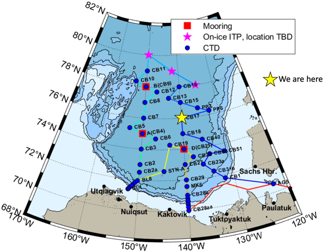 Map showing our current location