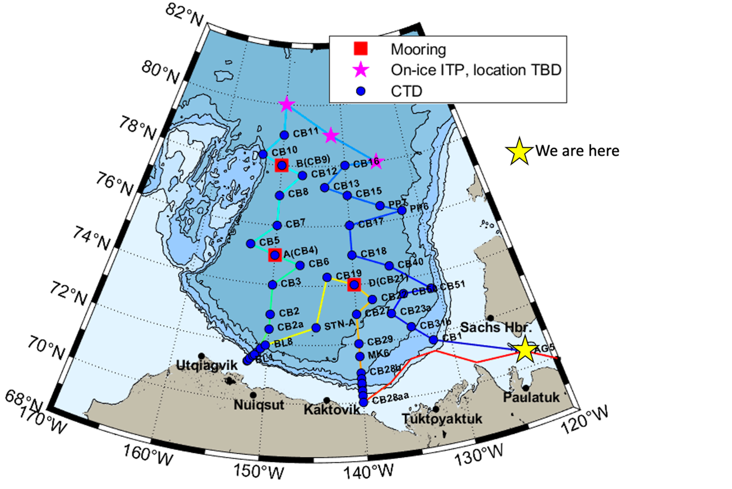 Map showing our current location