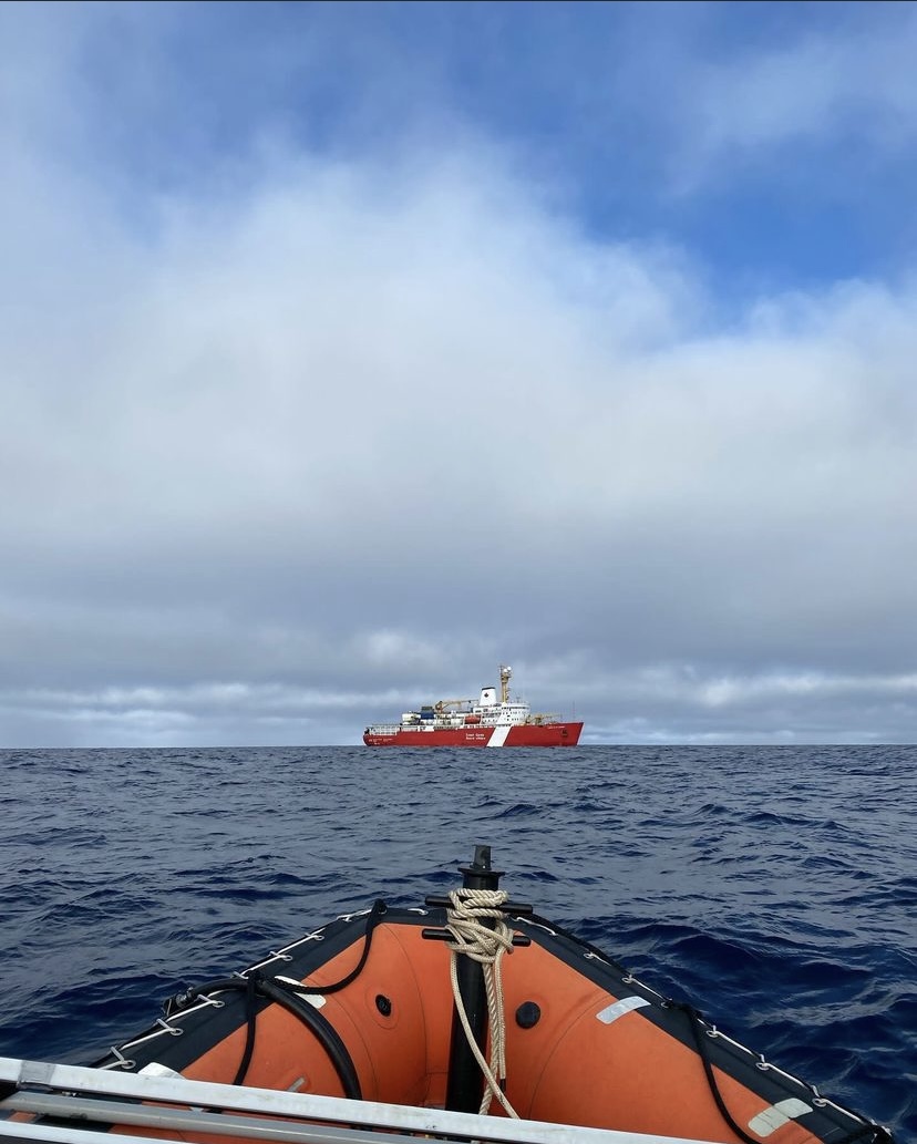 A view of the Louis from the small boat deploying the glider (Photo by Paige Hagel).