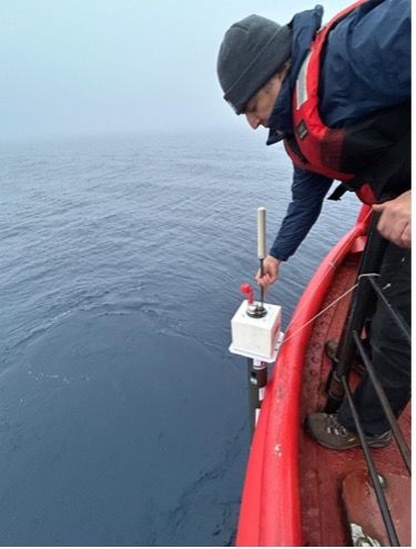 Paul releasing the Argo Float from the ship (Photo by Sarah Zimmermann)