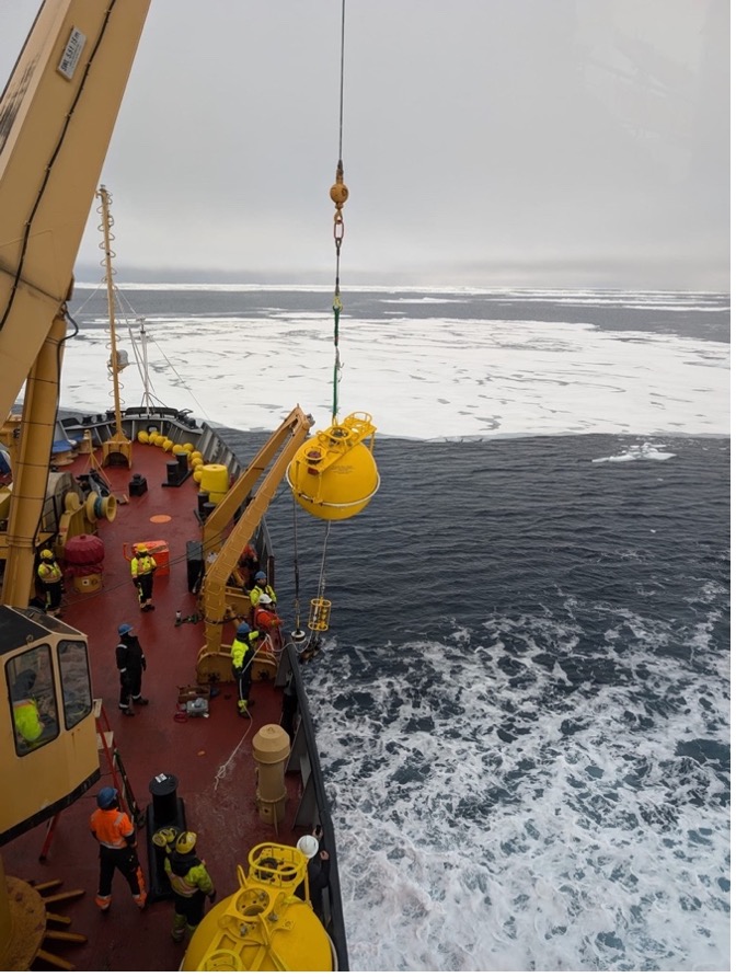 The final components of the mooring are ready for deployment (Photo by Mary-Louise Timmermans)