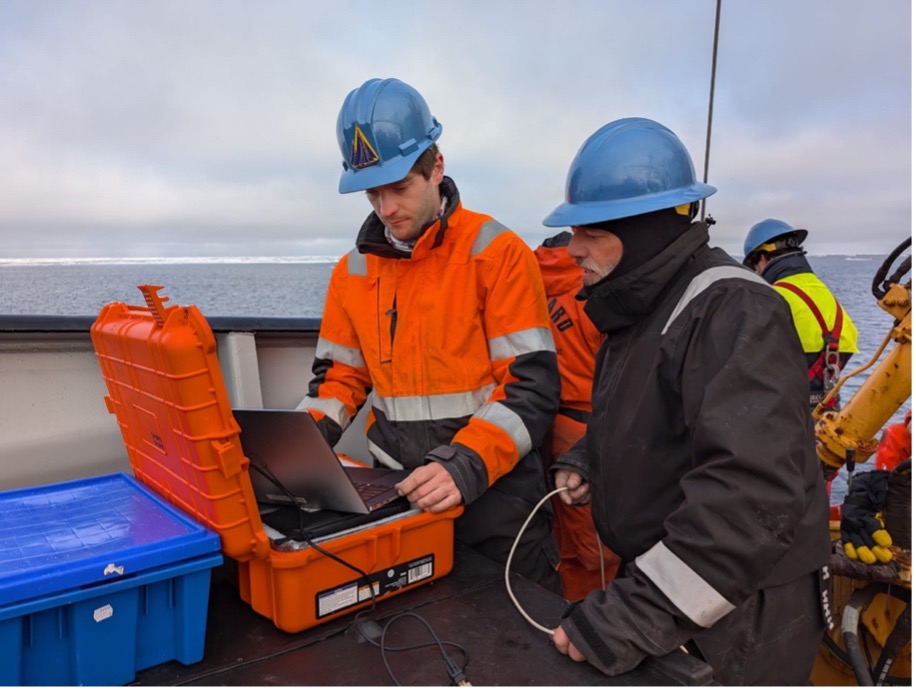 Jeff O’Brien and Tim McDonough performing a systems check on the ITP before it is released