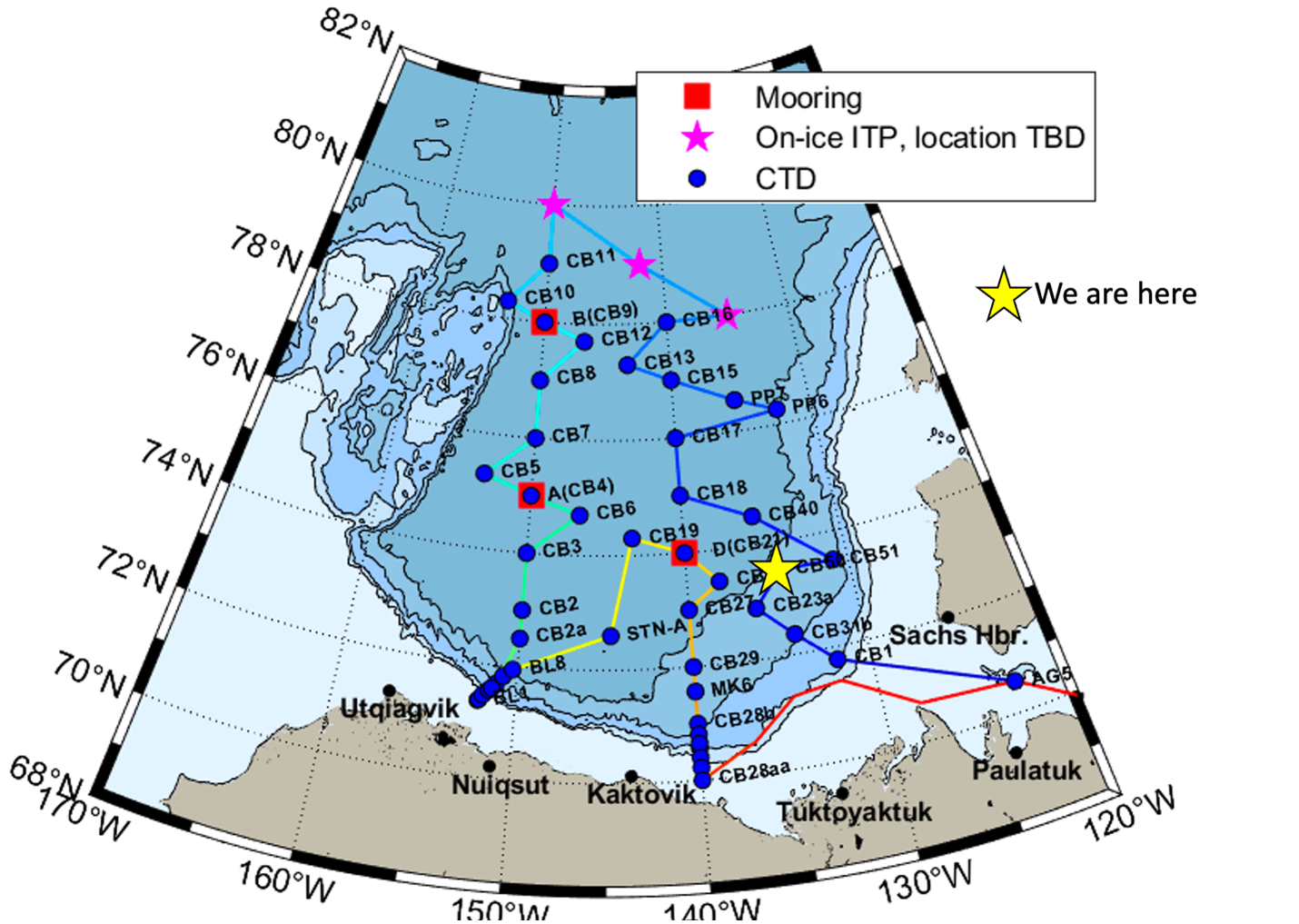 Map showing our current location.