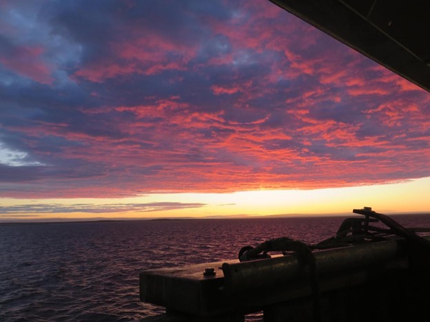 Sunrise over Cambridge Bay on September 20, 2025. Photo by Marguerite Larriere. 