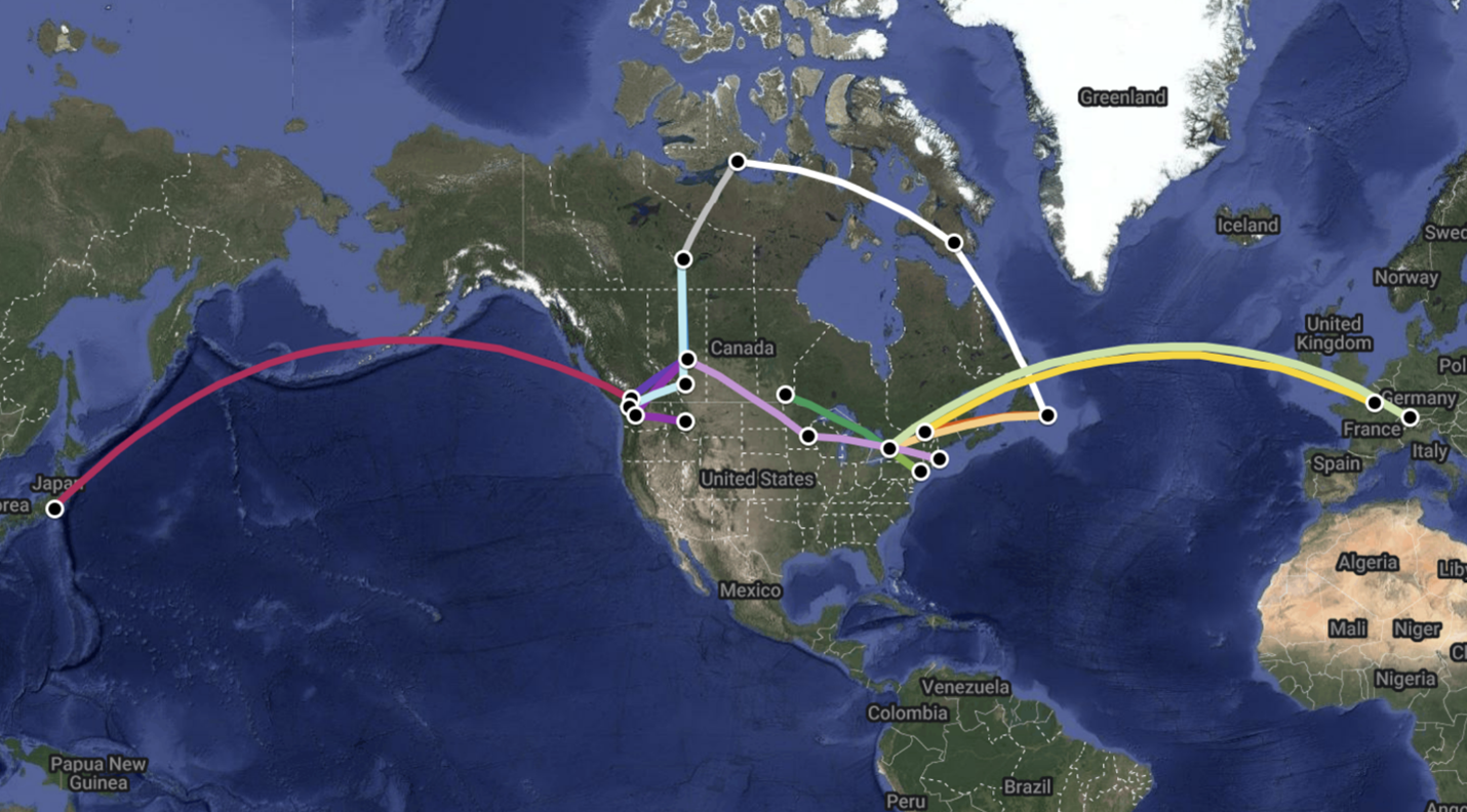 Dispatch34Figure3 Figure 3: Flight paths home from Cambridge Bay.
