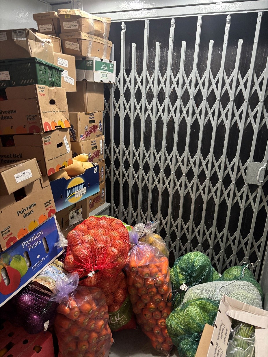 Fresh produce to be unloaded and stored in the galley. It takes a lot of food to feed ~75 people for five weeks! Photo by Jennifer Kosty. 