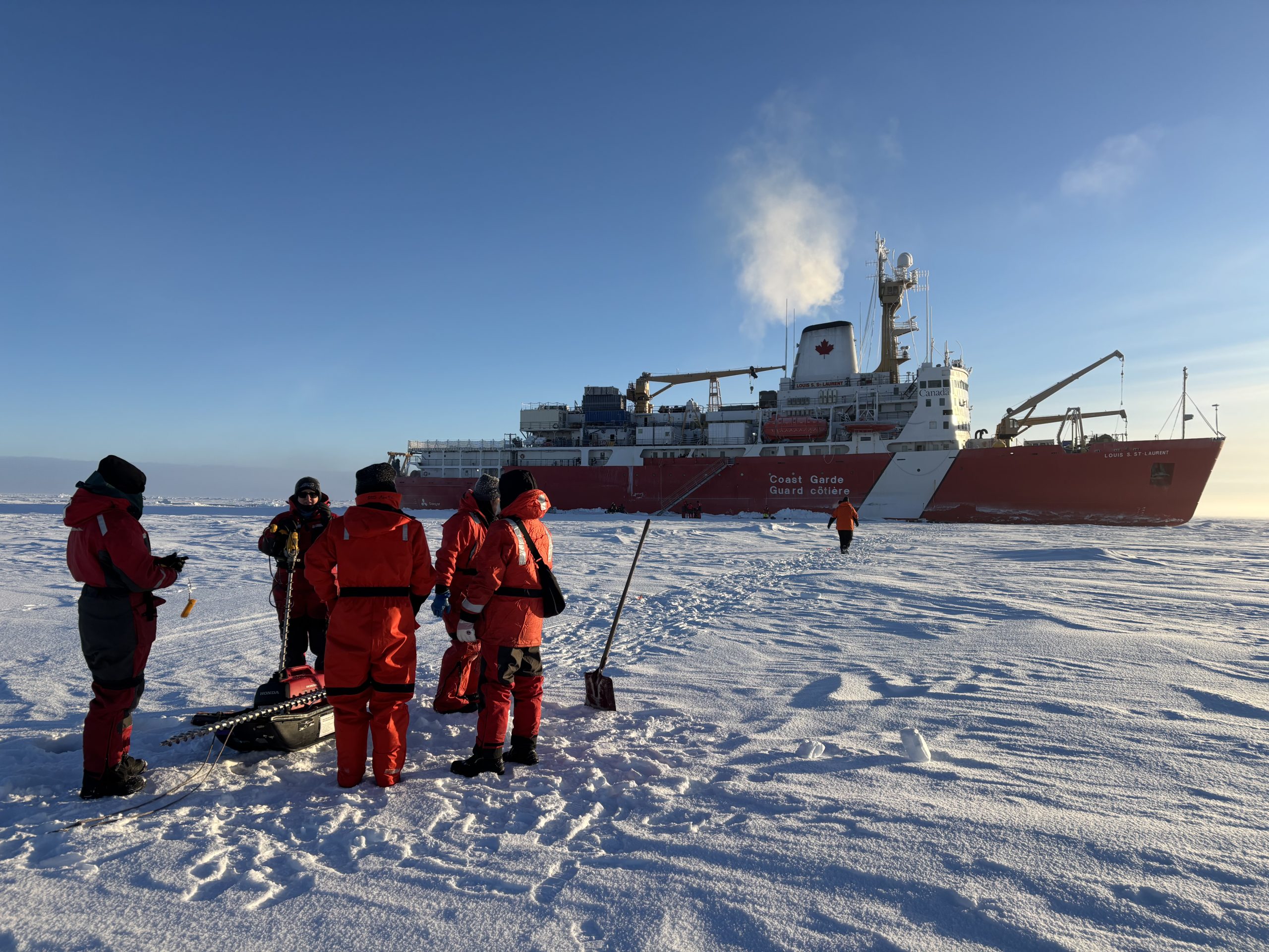 The ice transect team. Photo by Jennifer Kosty.
