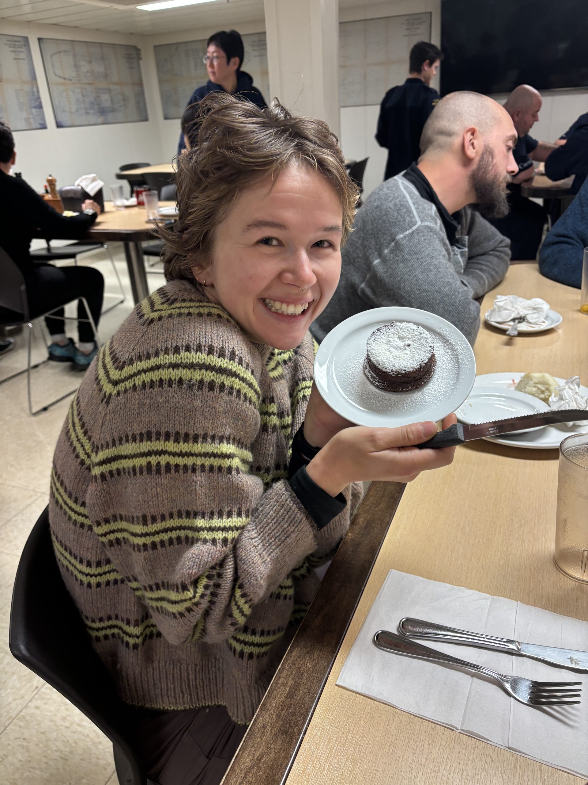 Chloe Immonen enjoying some lava cake! Photo by Jennifer Kosty.