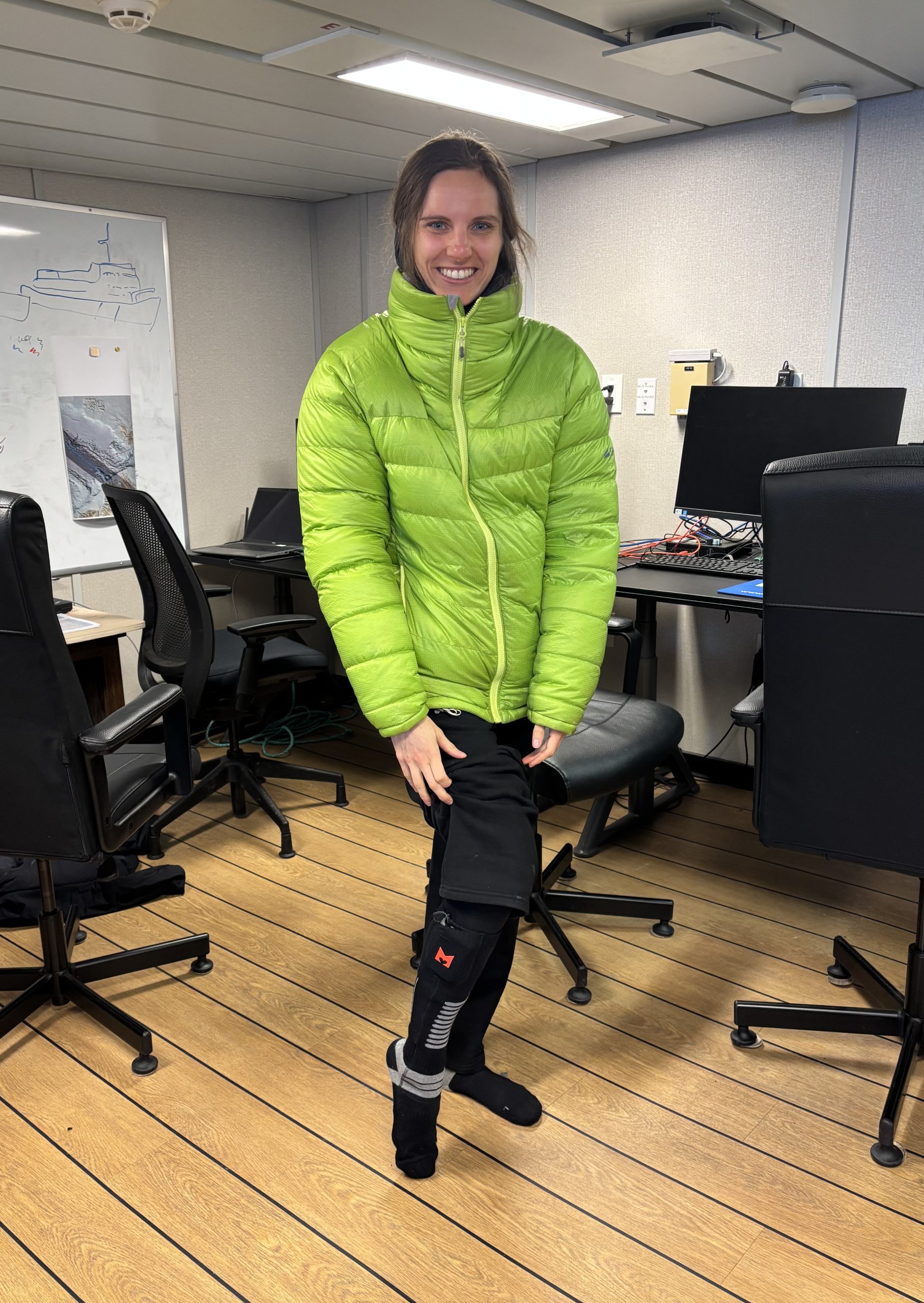 Me with my heated socks! Photo by Mackenzie Mueller. 