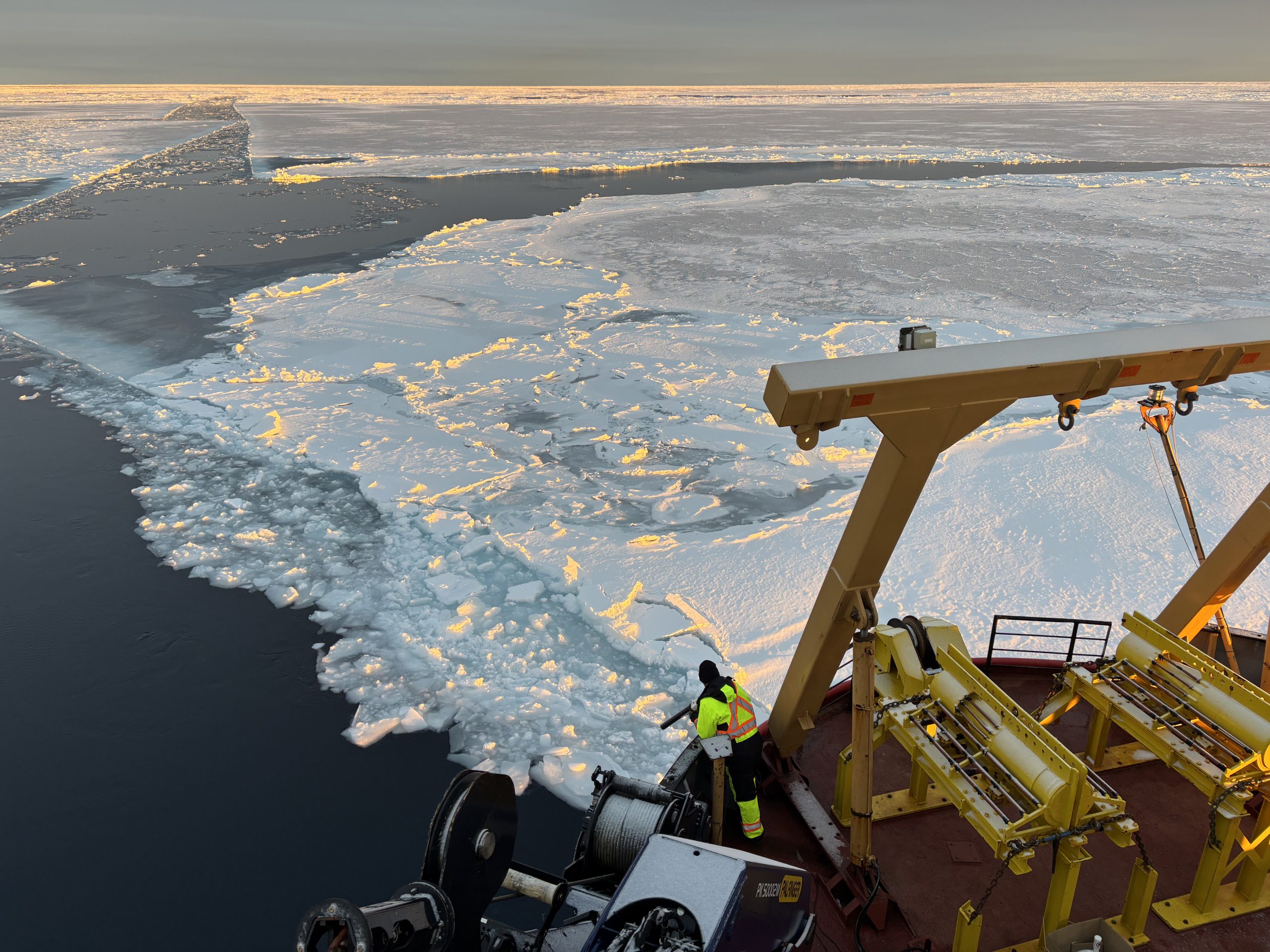 An XCTD probe being deployed from the Louis’ stern. Photo by Jennifer Kosty. 