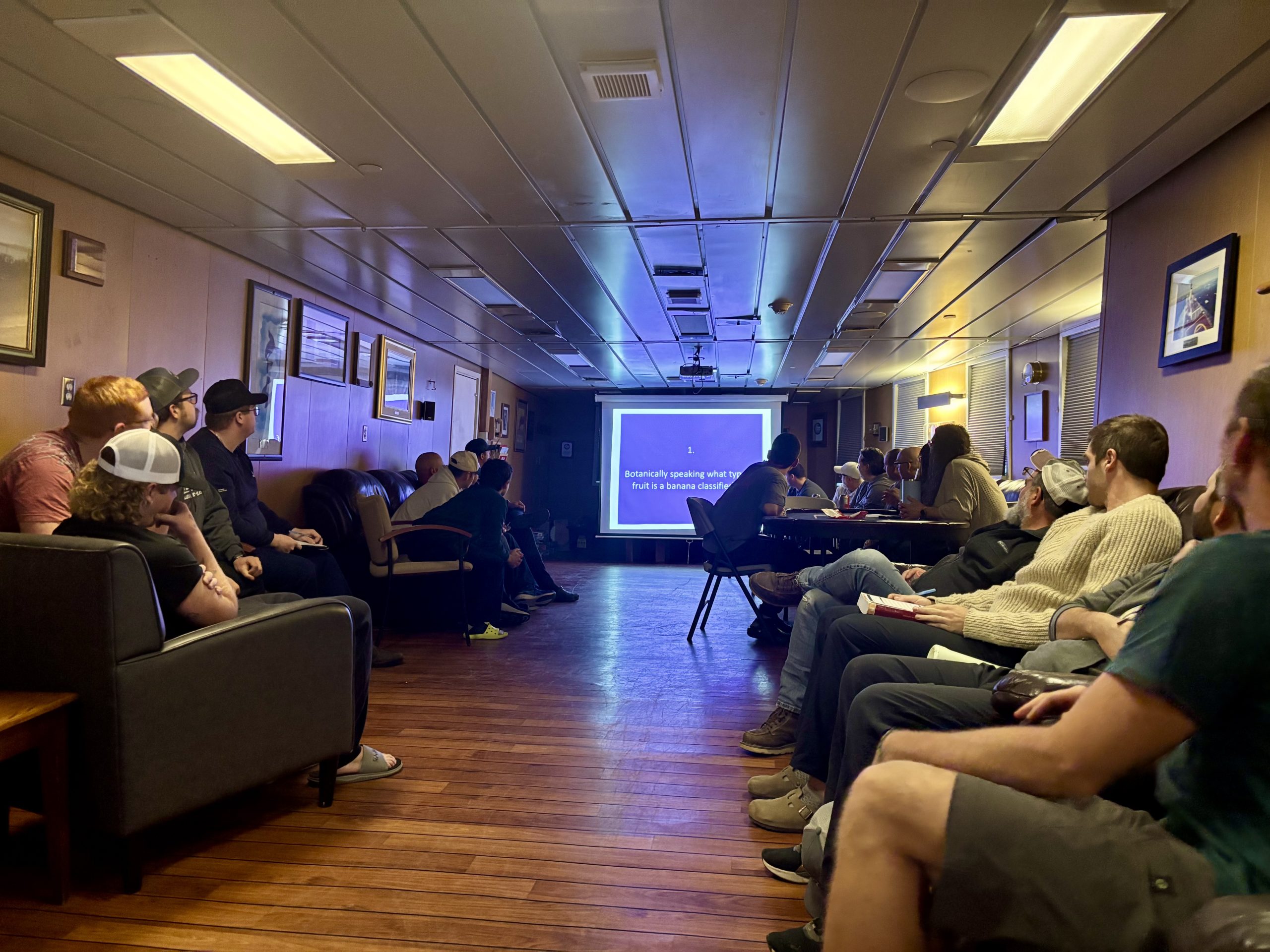 Trivia night in the forward lounge! Photo by Jennifer Kosty. 