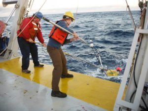 WHOI researchers recover a magnetotelluric instrumen