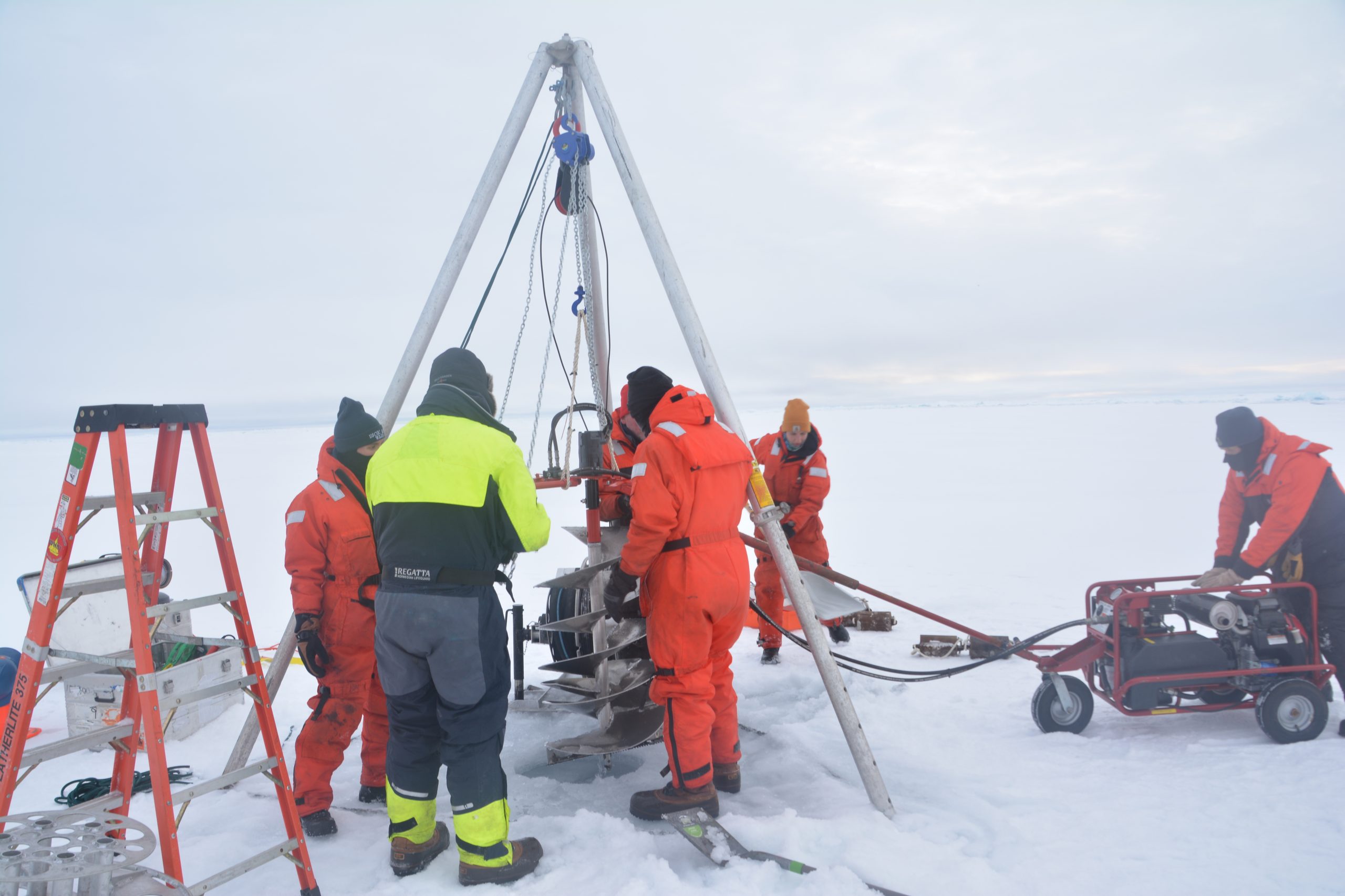 Auguring the 24” hole for ITP-V deployment. (Photo by Frank Bahr)