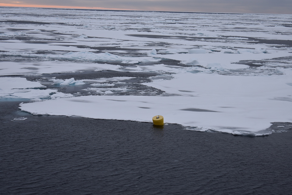 ITP 112 was found wedged against an ice floe and stationary. Photo: Isabela Le Bras