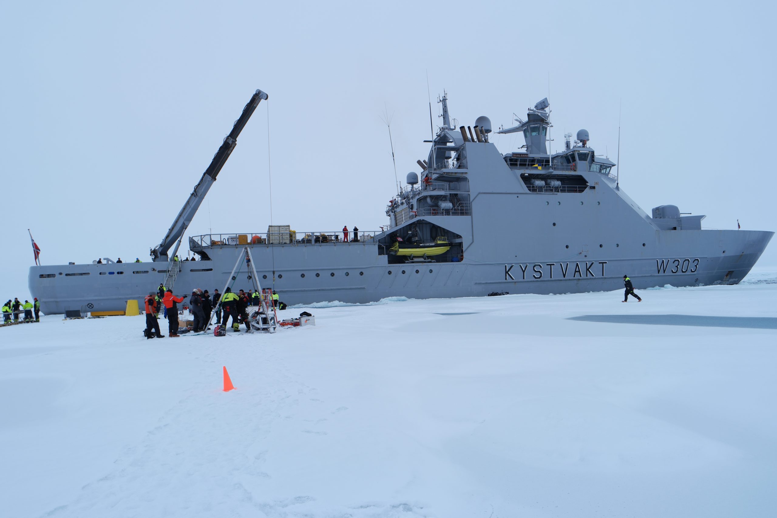 ITP operations were conducted a short distance from the ship while other science operations were performed.  (Photo by Hanne Sagen)