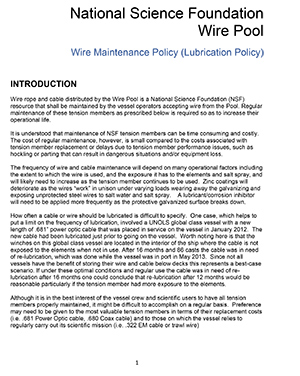 Lubrication Policy