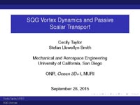 SQG Vortex Dyanmics and Passive Scalar Transport