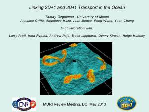 Linking 2D+1 and 3D+1 Transport in the Ocean