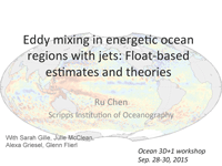 Eddy Mixing in Energetic Ocean Regions with Jets: Float-based Estimates and Theories