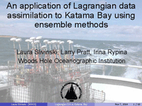 An Application of Lagrangian Data Assimilation to Katama Bay Using Ensemble Methods