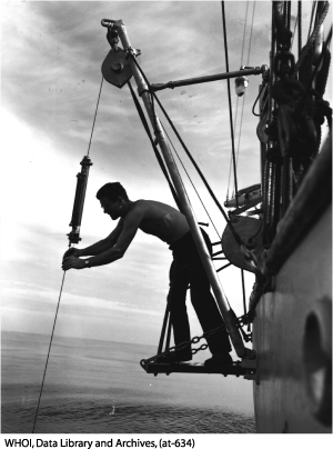 Unknown Val Worthington aboard ATLANTIS. Credit: WHOI Archives